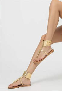 Sandália Feminina Rasteira Athena SS23 Schutz Dourada
