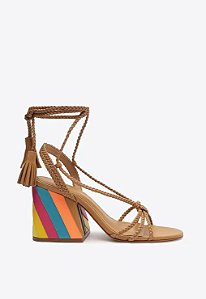 Sandália Feminina Bloco Amarração SS23 Schutz Marrom