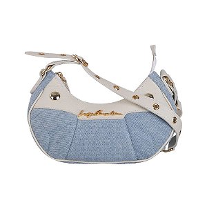 Bolsa Feminina Pequena Baguete Luiza Barcelos Azul Jeans