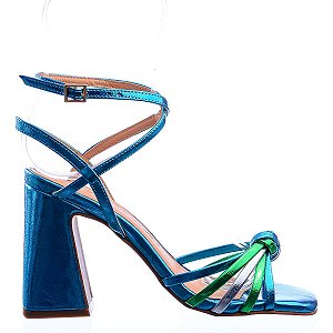Sandália Feminina Salto Bloco Prisma Luiza Barcelos Azul