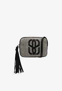 Bolsa Feminina Pequena Tiracolo Kate Tecido Schutz Cinza