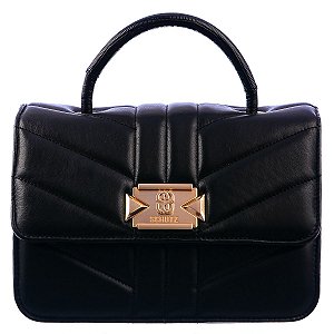 Bolsa Feminina Média Couro Shoulder Corrente SS23 Schutz Preta
