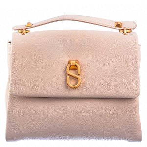 Bolsa Feminina Média Couro Jordy Fecho Logo SS23 Schutz Off White