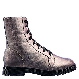 Coturno Feminino Fabiana Metal Cadarço Like A Shine Specchio Brand Chumbo