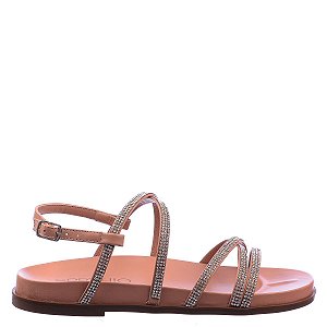 Papete Feminina Milena Fivela Strass Like A Shine Specchio Brand Nude
