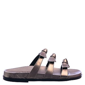 Papete Feminina Monica Laço Metal Like A Shine Specchio Brand Chumbo