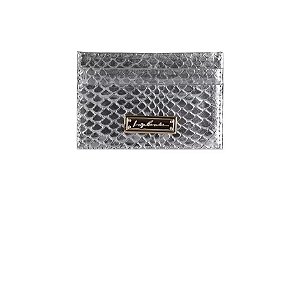 Porta Cartão Feminino Texturizada Luiza Barcelos Prata
