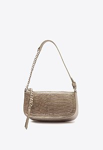Bolsa Feminina Pequena Tiracolo Tina Texturizada Resort 24 Schutz Dourado
