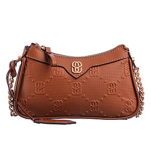 Bolsa Feminina Pequena Tiracolo Logomania SS24 Schutz Camel