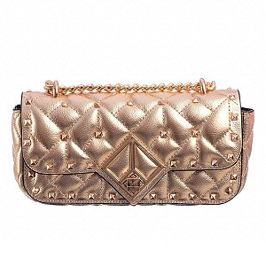 Bolsa Feminina Média Tiracolo Aplicações Luiza Barcelos Dourado
