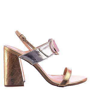 Sandália Feminina Glaucia Fivela Metalizado Sonho De Verão Specchio Brand Dourado