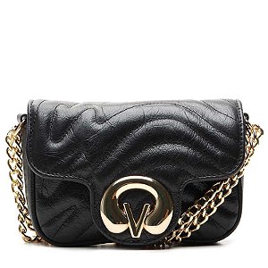 Bolsa Feminina Média Lily Tiracolo Logomania Vicenza Preto
