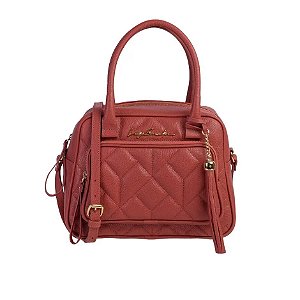 Bolsa Feminina Média Matelassê Frontal Luiza Barcelos Terracota