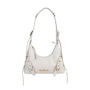 Bolsa Feminina Média Fivelas Alça Regulável Luiza Barcelos Off White