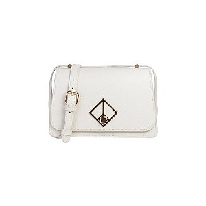 Bolsa Feminina Média Estruturada Fecho Geométrico Luiza Barcelos Off White
