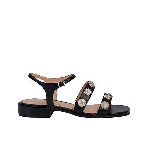 Sandália Feminina Fivela Aplicações Luiza Barcelos Preto