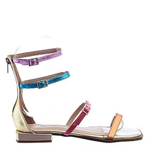 Rasteira Feminina Laren Metalcolors Raio de Sol Specchio Brand Dourada