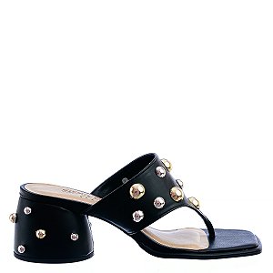 Tamanco Feminino Carmen Chrome Balls Raio de Sol Specchio Brand Preto