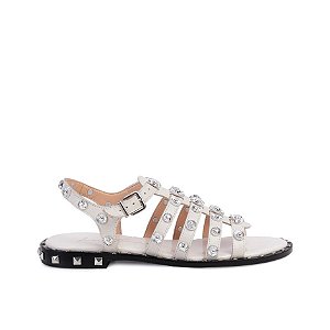Sandália Feminina Fivela Aplicações Spike Luiza Barcelos Off White