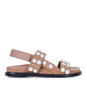 Papete Feminina Margot Velcro Aplicações Paula Torres Camel