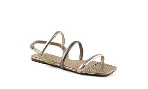 Rasteira Feminina Amanda Metal Textura Raio de Sol Specchio Brand Dourada