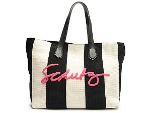 Bolsa Feminina Média Beachy Bordada Multicolor SS24 Schutz Preto