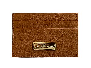 Porta Cartão Feminino Básico Logo Luiza Barcelos Camel