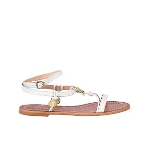 Rasteira Maritíma Tiras Finas Conchas Luiza Barcelos Off White
