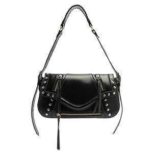 Bolsa Trentino Groove Rebites Prata Alça Schutz Preto