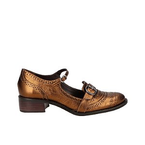 Mocassim Oxford Laser Cut  Fivela Luiza Barcelos Bronze
