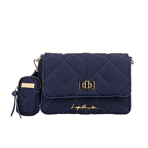 Bolsa Pequena Clássica Nylon Luiza Barcelos Azul Marinho
