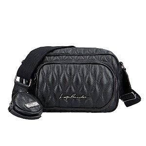 Bolsa Média Gargo Couro Luiza Barcelos Preto