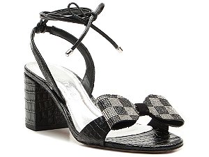 Sandália Laço Strass Matte Crocodylus Glow Bow VCZ FALL 24 Vicenza Preto