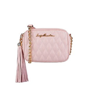 Bolsa Pequena Corrente Matelassê Luiza Barcelo Rosa