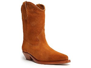 Bota Zachy Western Weekend Salto Baixo Couro Schutz Camel