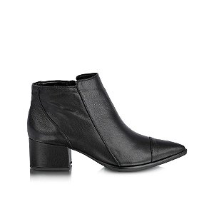 Bota Salto Médio Couro Luiza Barcelos Preto