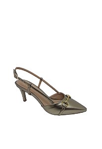 Scarpin Eugênia Fivela Metal Bico Fino Namorados Specchio Brand