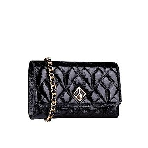 Bolsa Pequena Verniz Luiza Barcelos Preto