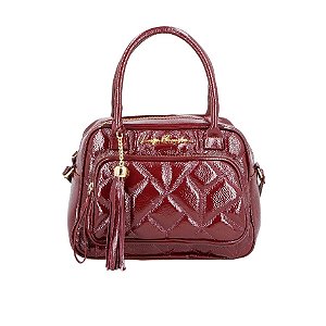Bolsa Média Tiracolo Matelassê Couro Dois Bolsos Luiza Barcelos Marsala