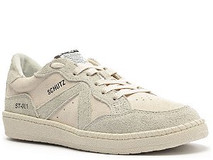 Tênis Couro Cadarço ST-001 Schutz Off White