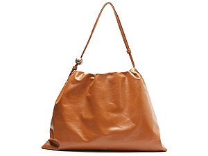 Bolsa Grande Couro Saco Alça Esfera Schutz Camel