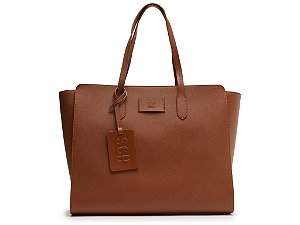 Bolsa Grande Shopper Logo Schutz Camel