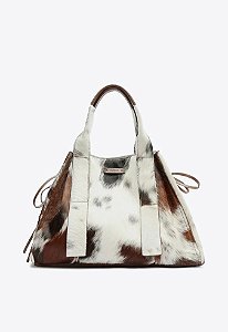 Bolsa Grande Shopping Austin Animal Print Schutz Branca