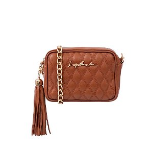 Bolsa Feminina Pequena Couro Alça Corrente Luiza Barcelos Camel