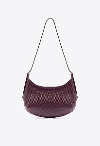 Bolsa Pequena Shoulder Couro Cobra Meia Lua Schutz Roxo