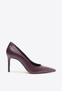 Scarpin Salto Fino Alto Couro Basics Schutz Roxo