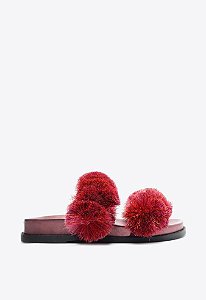 Papete Feminina Jules Pompom Tiras Schutz Roxo