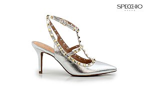 Scarpin Martha Tiras Spikes Fivela Momentos 2 Sécchio Brand