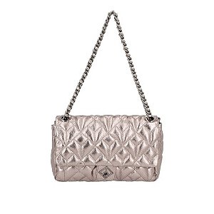 Bolsa Média Metalassê Alça Corrente Metalcolor Logomania Luiza Barcelos Prata