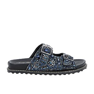 Papete Feminina Cristais Fivela Luiza Barcelos Preto